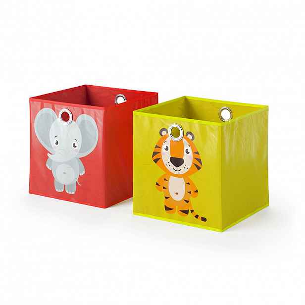 Vicco SKLÁDACÍ BOX Červená/žlutá 30 x 30 cm Sada 2 kusů
