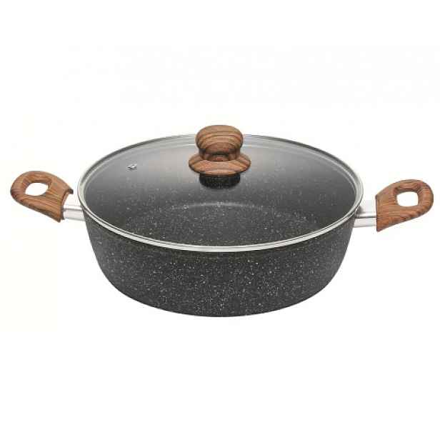 Servírovací hluboká pánev s poklicí Crispy Natura Wood 28 cm