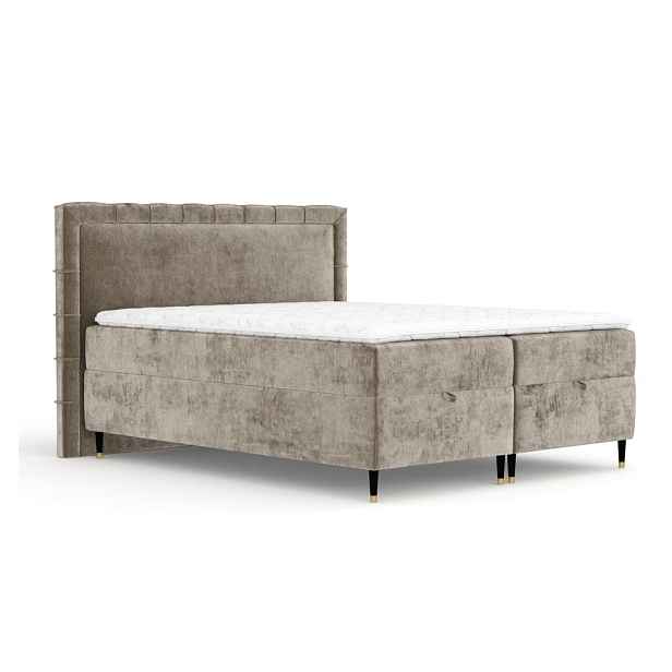 Béžová boxspring postel s úložným prostorem 200x200 cm Voyage – Maison de Rêve