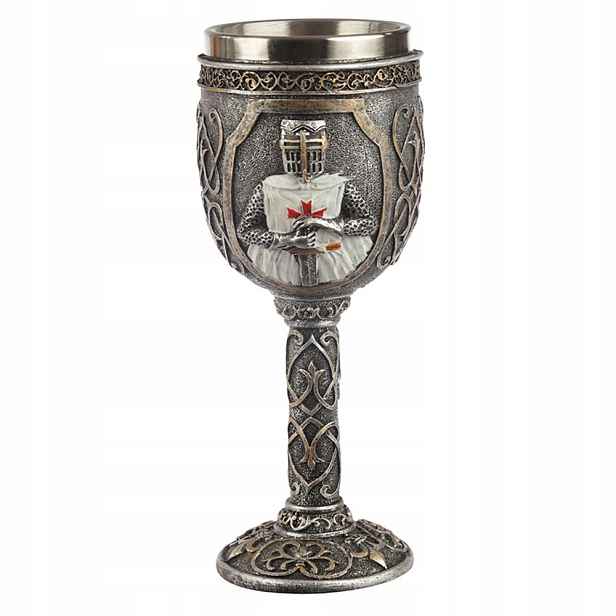 Epický Pivní Sklenice Kalich Křižácký Řád Nerezová Ocel 200 ML Larp Rpg