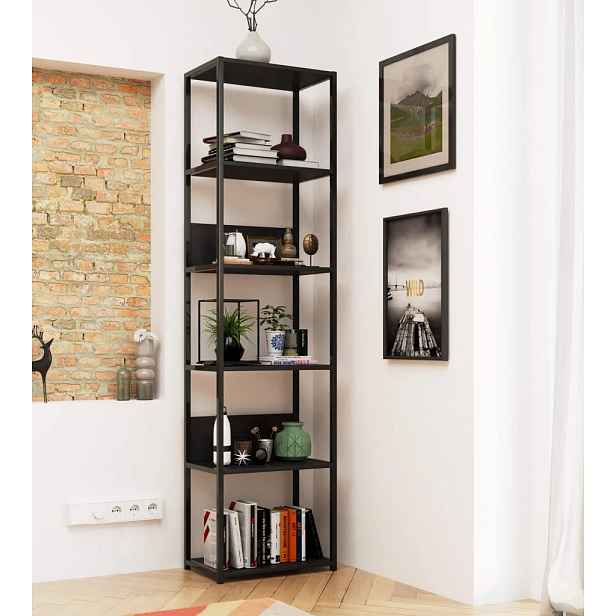 Kovový policový regál 50 cm DERIVAL - černý
