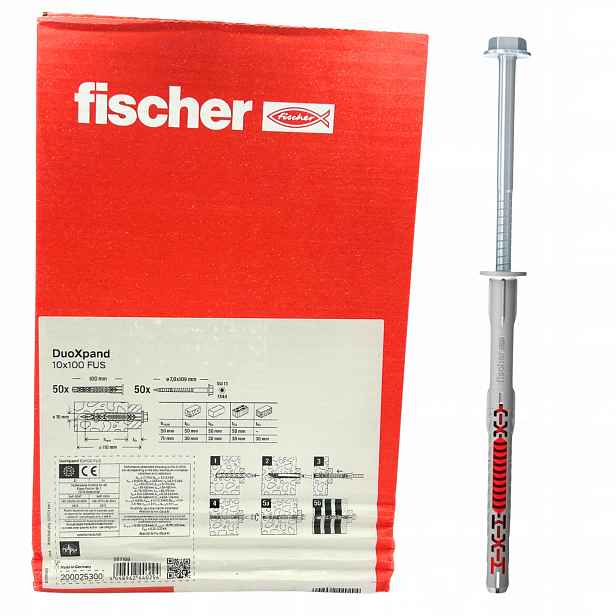 Rámový rozpěrná hmoždinka DuoXpand 10x100 Fus fischer 562168 50 Ks.