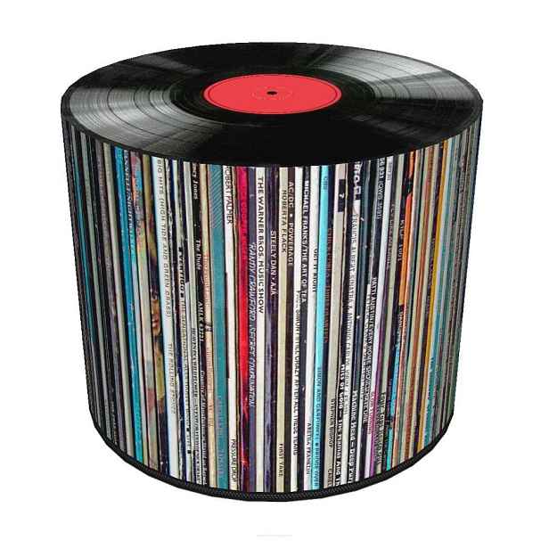 Taburet z Codury, voděodolný pro dům i zahradu s potiskem, vzor Vinyl