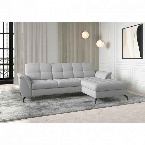 Sit & More ROHOVÁ SEDAČKA, textil, světle šedá