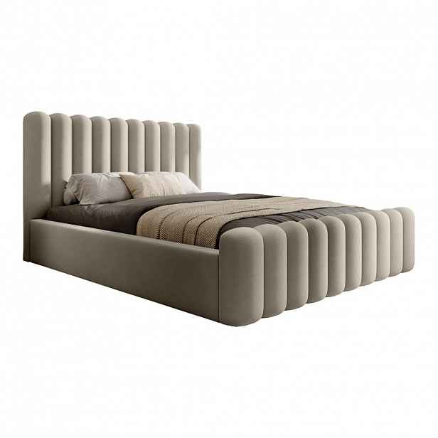 Fedve POLSTROVÁ POSTEL ALORIS 200x200 cm, Krémová
