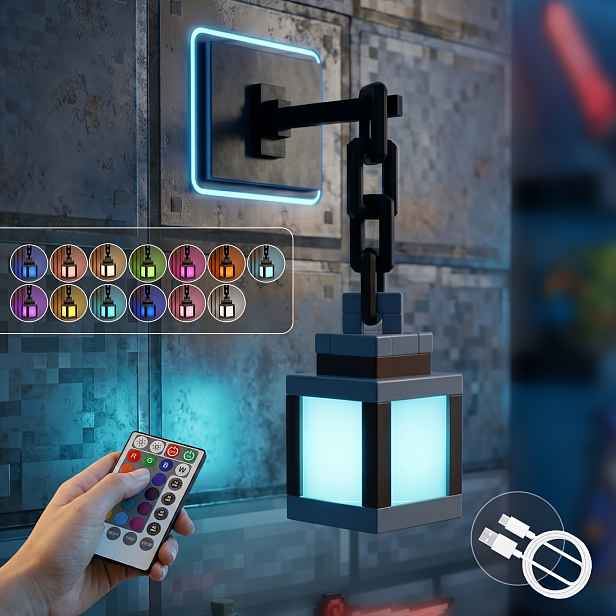 TEMU Multifunkční pixelové noční světlo: USB dobíjecí, 16 a dálkové ovládání (dálkové ovládání používá AAA baterie, nejsou součástí balení) – Ideální