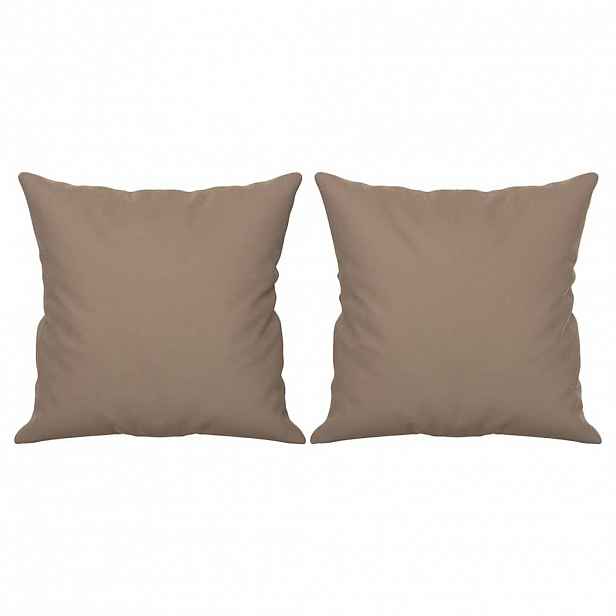 vidaXL Dekorační polštáře 2 ks taupe 40 x 40 cm tkanina z mikrovlákna
