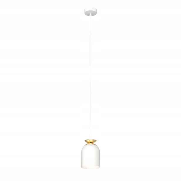 Závěsná loftová lampa bílá se zlatým akcentem Target 1xE27 15W Emibig