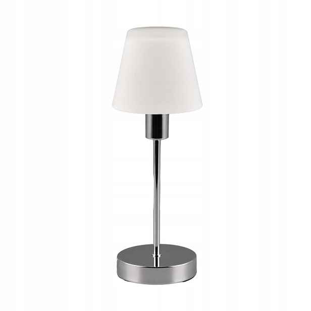 Stolní lampa noční stříbrná, bílá, skleněná, stínidlo do ložnice obývacího pokoje Trio
