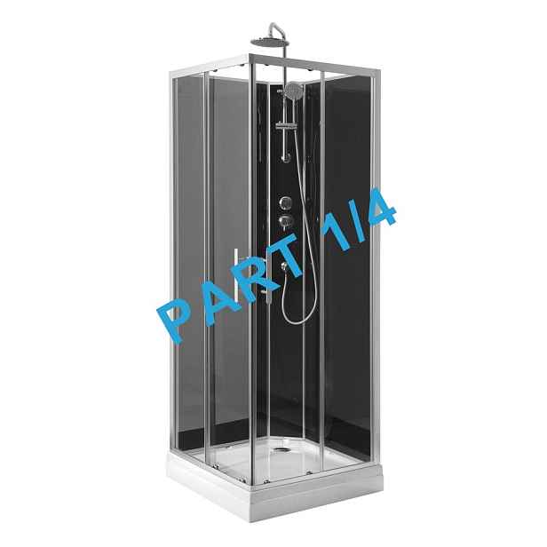 Aqualine GRANVIK sprchový box 800x800x2180mm část 1/4 sprchová vanička, bílá