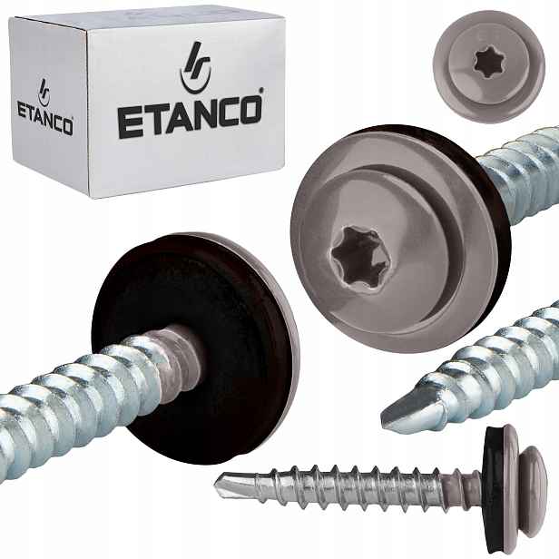 Farmářské vruty Torx 4,8x35 mm Ral 9007 250 Ks plechových vrutů Etanco Gtf P