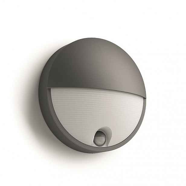 Philips 16456/93/16 Capricorn Venkovní nástěnné LED svítidlo s čidlem 21 cm, antracit