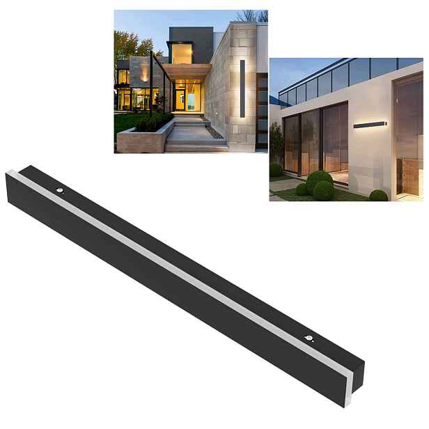 20W Led nástěnné svítidlo Fasádní nástěnná lampa černá 60 cm bílá, teplá, IP65