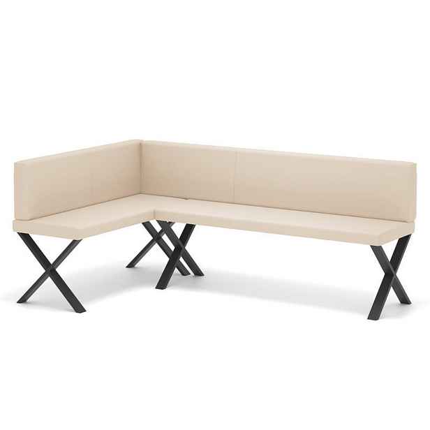 Idohome ROHOVÁ LAVICE VERO X levá ekokůže hladká, 142/196 cm, béžová