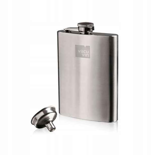 Placatka VacuVin ocelová s nálevkou 240 ml