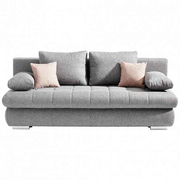 ROZKLÁDACÍ POHOVKA, textil, růžová, světle šedá Ti`me