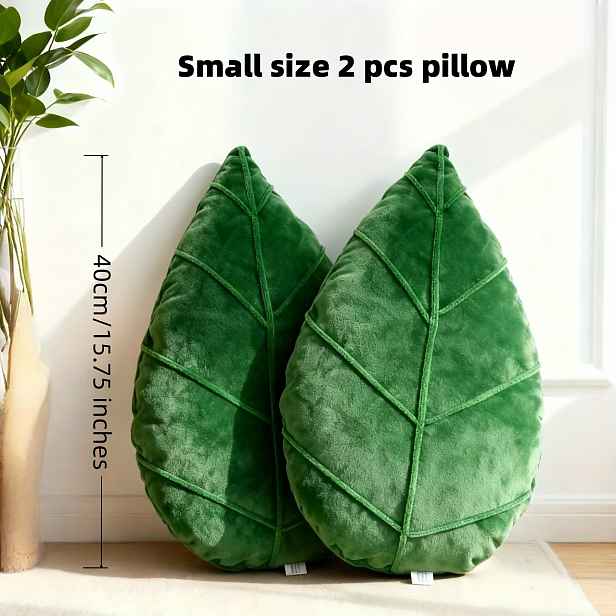 TEMU Polštář ve tvaru listu - Retro botanická dekorace s prošitými okraji, pouze pro suché čištění, dekorativní doplněk na pohovku, postel židli,