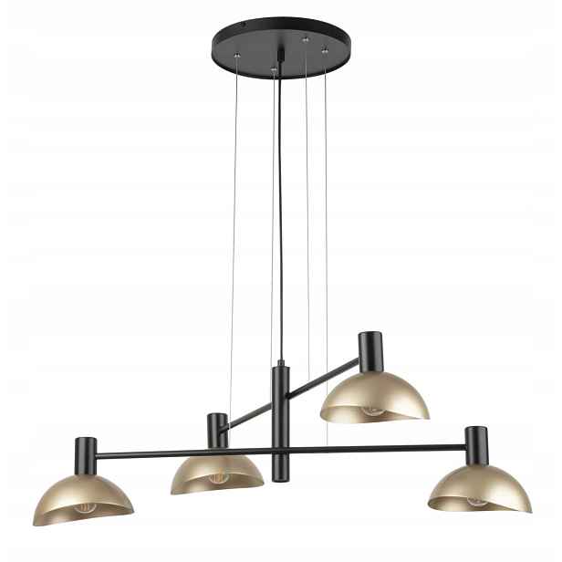 Závěsná lampa černá zlatá nad jídelní stůl a ostrov do obývacího pokoje 4 body Sigma