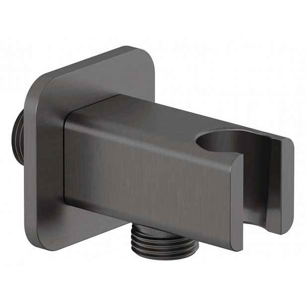 Kludi A-Qa - Sprchové kolínko s držákem, broušený Gunmetal 65568N2-00