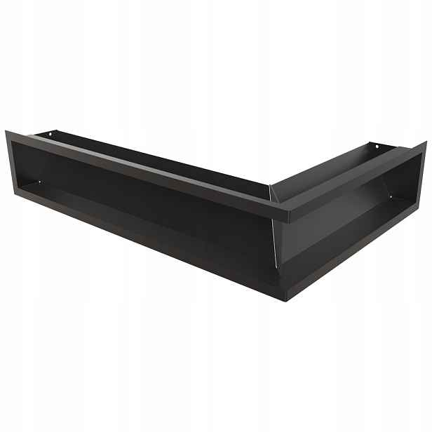 Ventilační mřížka do krbu Luft rohová levá 60x40x12 černá Slim