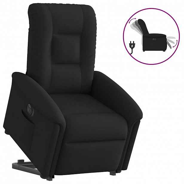 vidaXL Elektrické zvedací polohovací křeslo černé textil