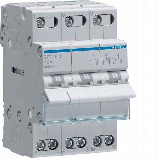 Hager spínací spínač 3P 40A Ac 400V IP20 SFT340
