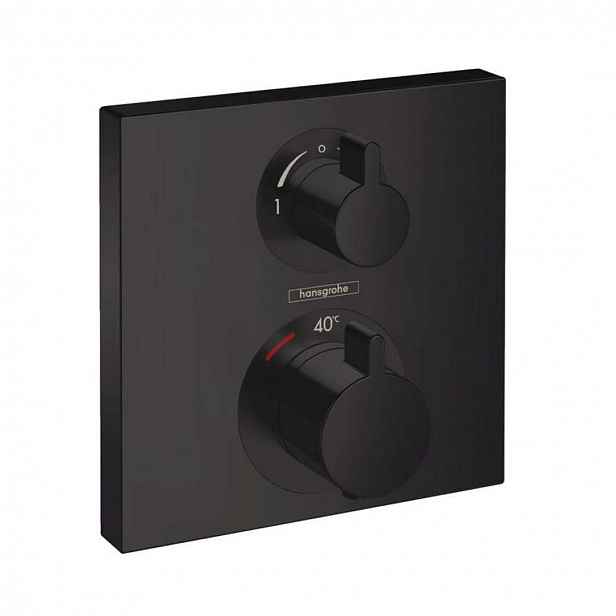 Hansgrohe Ecostat Square - Termostatická baterie pod omítku pro 2 spotřebiče, matná černá 15714670