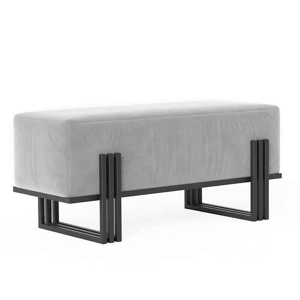 Idohome SEDACÍ LAVICE TEO 100 cm, černá / šedá, kovový rám