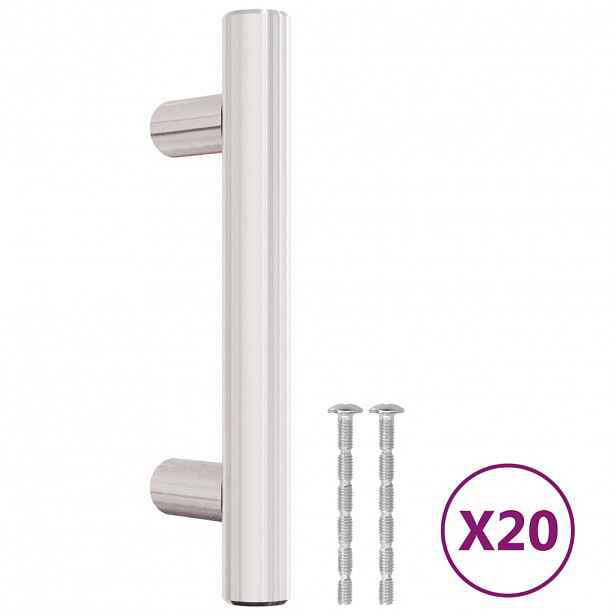 vidaXL Nábytkové úchytky 20 ks stříbrné 64 mm nerezová ocel