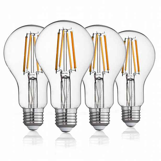 Flsnt Led žárovka E27 A70 12W 1600lm 2700K teplá 4ks průhledná