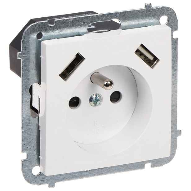 Jednotná Zásuvka S Usb Napájecím Adaptérem SANTRA/4188-10/EPN 230 V 16 A Elektro-P