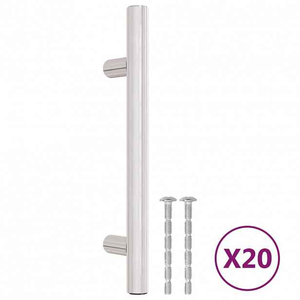 vidaXL Nábytkové úchytky 20 ks stříbrné 96 mm nerezová ocel
