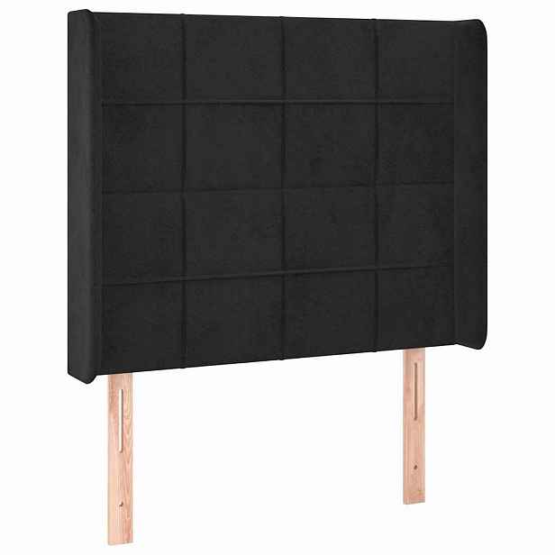 vidaXL Čelo postele typu ušák černé 103x16x118/128 cm samet
