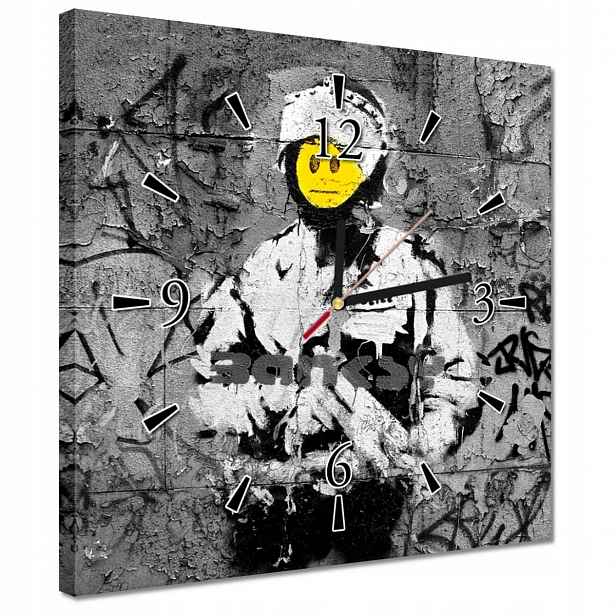 Hodiny 30x30 Banksy Smajlík