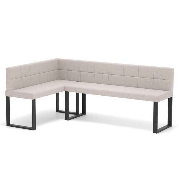 Idohome ROHOVÁ LAVICE SANA U levá tkanina prošívaná, 142/196 cm, béžová