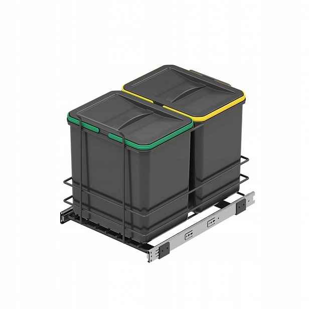Odpadkový koš dvojitý 16L 16L antracit, Starax S-2579-A