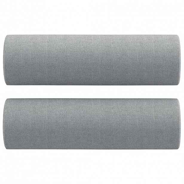 vidaXL Dekorační polštáře 2 ks světle šedé Ø 15 x 50 cm textil