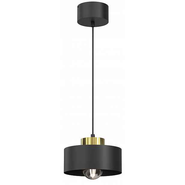 Závěsná lampa Marti Černá Zlatá kovová lampa glamour nad ostrovní stůl