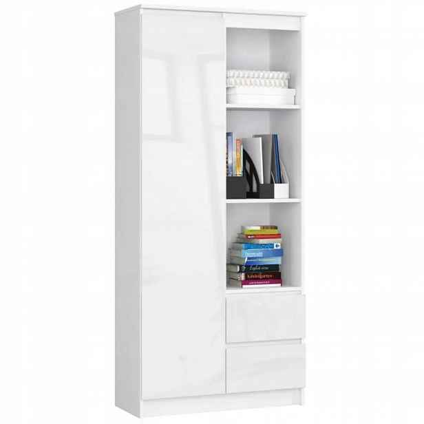 Kancelářský regál R11 Clp 80 cm bílý lesk na knihy Akd