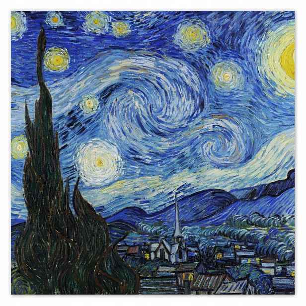 Plakáty 140x140 Hvězdná noc Van Gogh