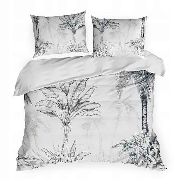 Povlečení Spring 160x200 Eurofirany bílá ocelová botanický motiv