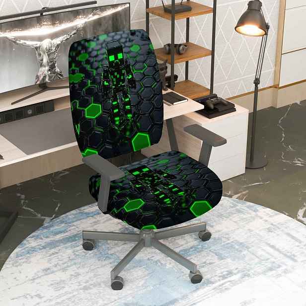 TEMU 2 ks Moderní technologie osvětlení elastický potah na kancelářskou židli s herním , otočný stůl a židle, odnímatelný potah sedáku + opěradlo pro