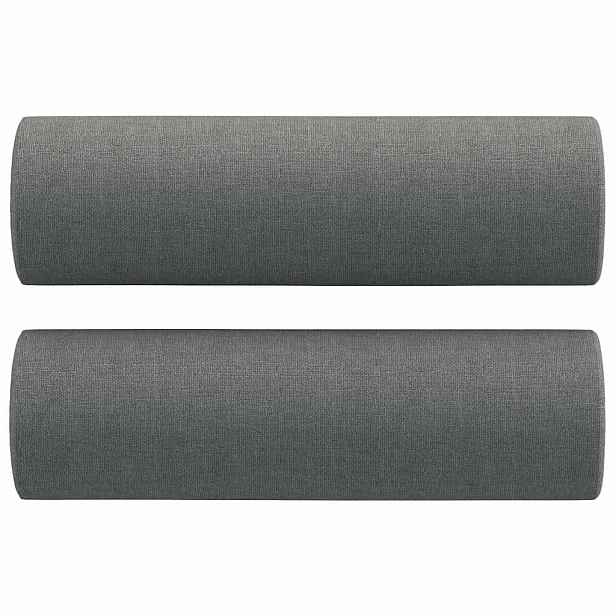 vidaXL Dekorační polštáře 2 ks tmavě šedé Ø 15 x 50 cm textil