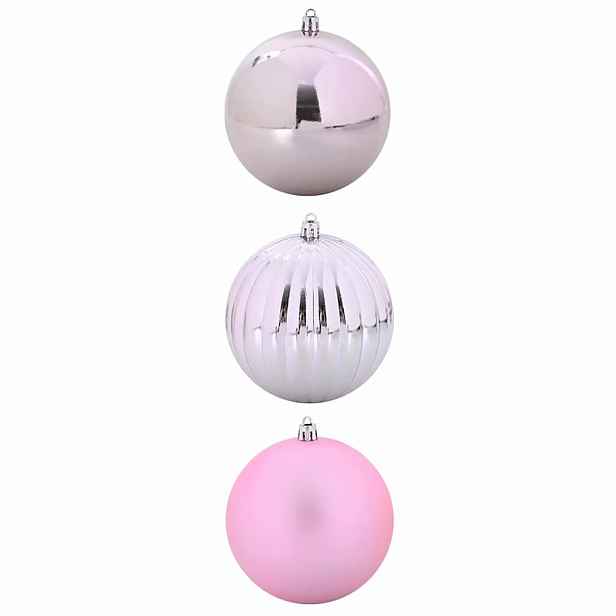 vidaXL Sada vánočních ozdob XXL 3 ks Růžová Ø 25 cm Plast