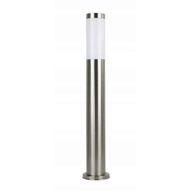 Zahradní lampa nerezová sloupek kulatý 65x7.5 cm stříbrný IP44 Su-ma