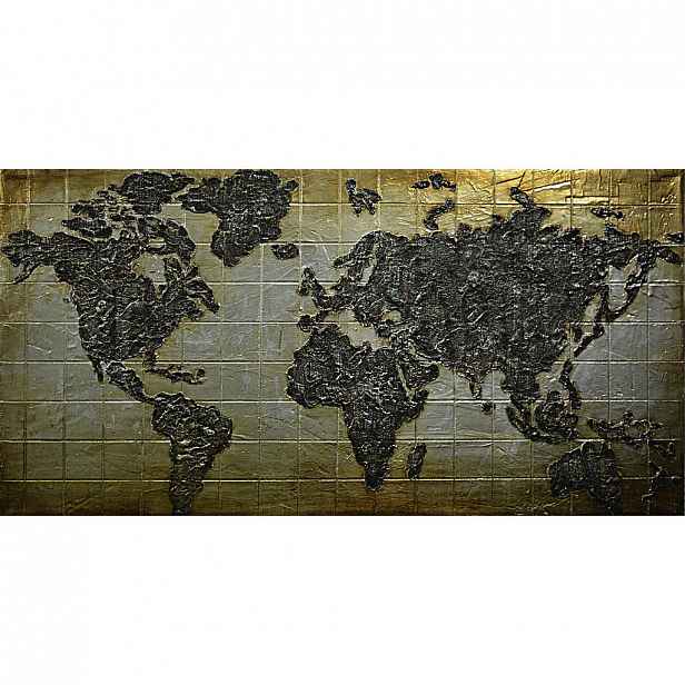 Monee Olejomalba, Mapa Světa, 150/70 Cm, - Olejomalby - 0086970123