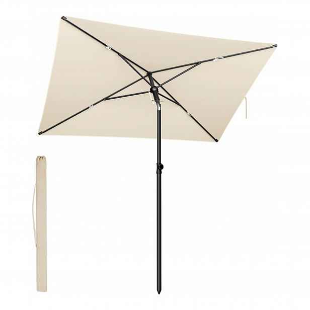 Obdélníkový balkonový slunečník 232 x 149 cm béžový, Uv ochrana