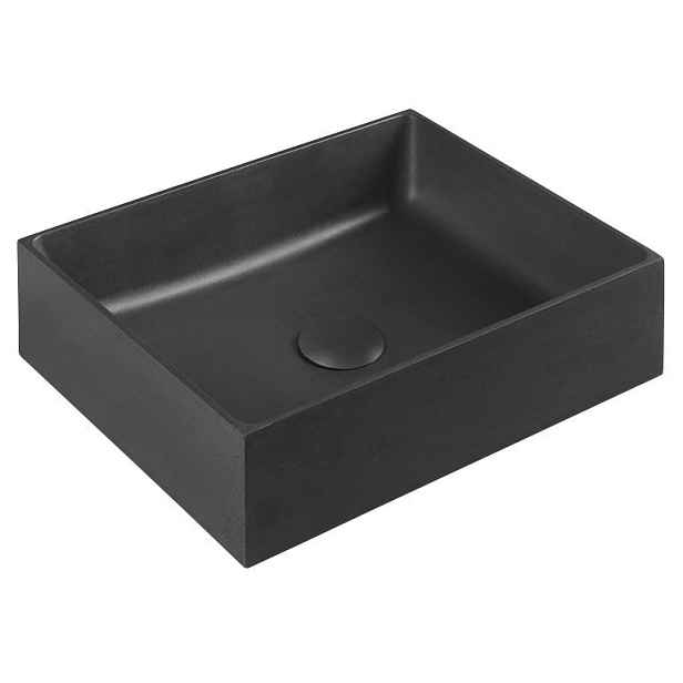 Sapho FORMIGO betonové umyvadlo na desku, 47,5x36,5cm, antracit mat