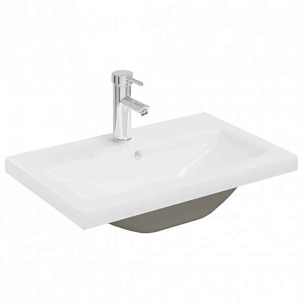 vidaXL Zápustné umyvadlo s baterií 61 x 39 x 18 cm keramické bílé