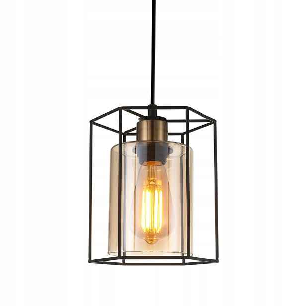 Závěsná lampa Italux Kalula industriální černá